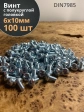 Винт с полукруглой головкой М6х10 ОЦ DIN7985, 100 шт.