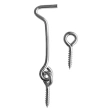 Крючок ветровой КР-75/1 оцинкованный с шурупом-кольцо, 2 шт.