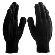 Перчатки трикотажные акриловые, оверлок, черные, 10 класс вязки, Сибртех