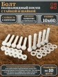 Болт полиамидный 10х60 мм DIN 933 с гайкой и шайбой, по 10 шт.