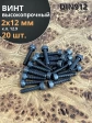 Винт высокопрочный ПР М2х12 мм к.п.12.9 черный DIN912, 20 шт.