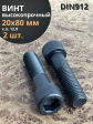 Винт высокопрочный НР М20х80 мм к.п.12.9 черный DIN912, 2 шт.