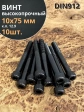Винт высокопрочный НР М10х75 мм к.п.12.9 черный DIN912, 10 шт.