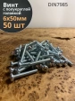 Винт с полукруглой головкой М6х50 ОЦ DIN7985, 50 шт.