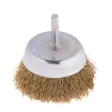 Щетка для дрели "чашка", со шпилькой, латунир.вит.проволока, 75 мм Matrix