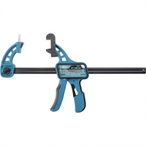 Струбцина тип пистолет реечная, быстрозажимн.,пластик.корп.,пошаг.м-зм Gross фото 1