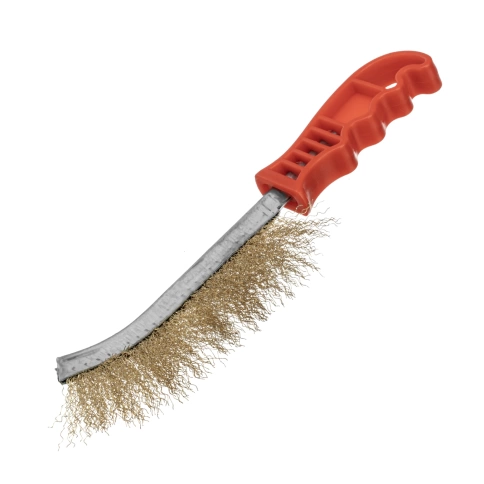 Щетка металлическая латунированная пластик. рук. Matrix фото 1