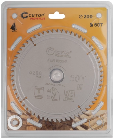 Диск пильный по дереву с тефл.покр.60Т CUTOP Profi Plus/2,2х32/30/25,4/20 мм фото 2