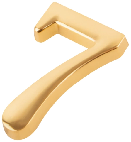 Цифра для номера квартиры "7" металл, золото (5077)  фото 2