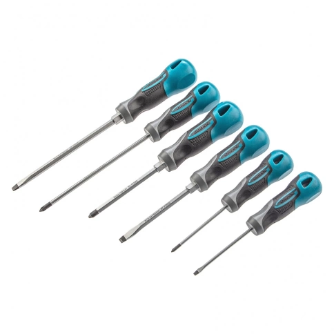 Набор отверток с трехкомпонентными рукоятками PH+SL S2 6 шт S2 фото 1