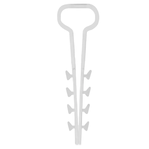 Дюбель-хомут для крепления кабеля прямоугольного 12х6 белый фото 2