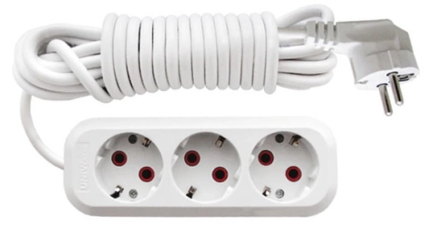 Удлинитель эл.бытовой с заземлением UNIVERSAL 10А 220Вт 3 гнезда 5м фото 1