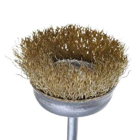 Щетка для дрели "чашка", латунир.вит.проволока 0,3мм, 50 мм блистер CUTOP Profi фото 2