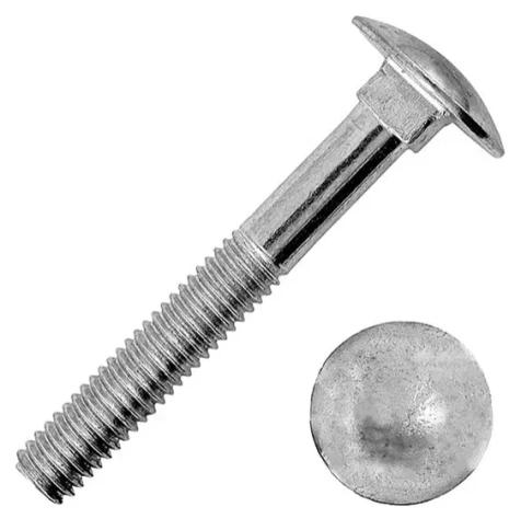 Болт с полукруглой головкой и квадратным подголовком 10х40 мм DIN 603, оцинкованный фото 1