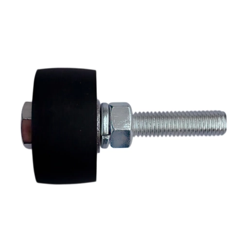 Ролик поддерживающий d50 мм ЧР1008 на болту М12, черный капролон фото 1