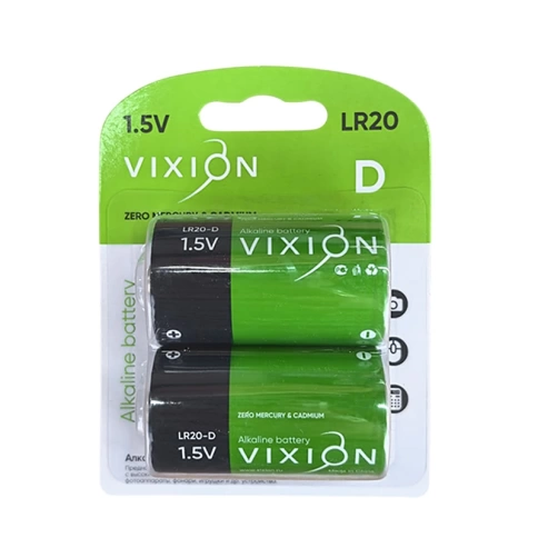 Батарейка алкалиновая LR20-D2 2 шт VIXION фото 1