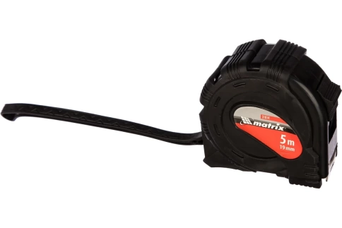 Рулетка Black, обрезин.корпус, 5м х19 мм Matrix фото 1