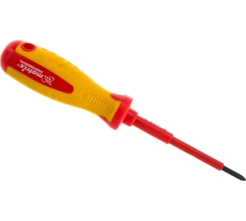 Отвертка Insulated PH0x75 мм, CrMo, до 1000 B, двухкомпонентная рукоятка Matrix фото 1