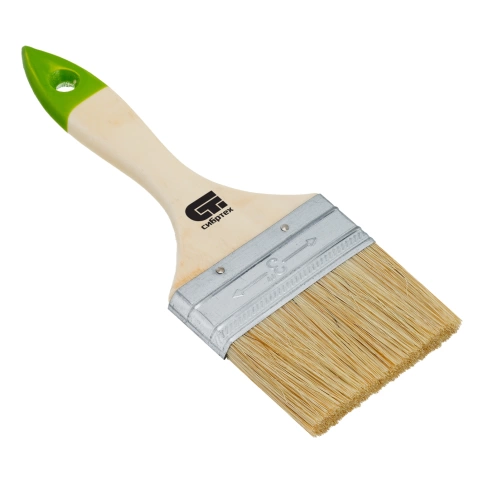 Кисть плоская натуральная щетина дер.ручка 75 мм Сибртех фото 1