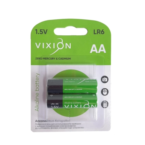 Батарейка алкалиновая LR6-AA 2 шт VIXION фото 1