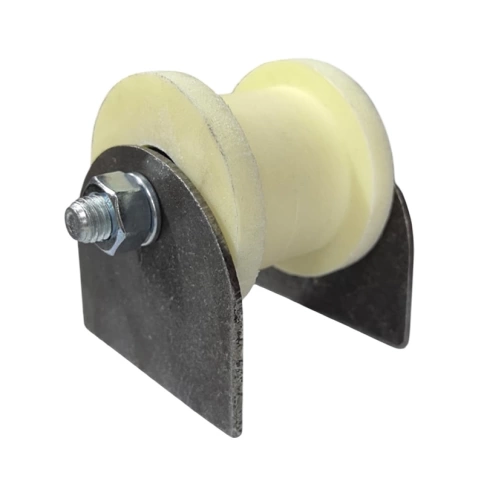 Ролик d70 мм Р2716 на пластинах под трубу 40*40, капролон фото 2