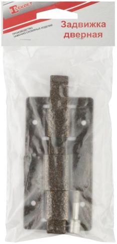 Задвижка накладная усиленная для дверей квадратный ригель бронза фото 3