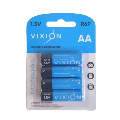 Батарейка солевая R6P-AA 4 шт VIXION фото 1