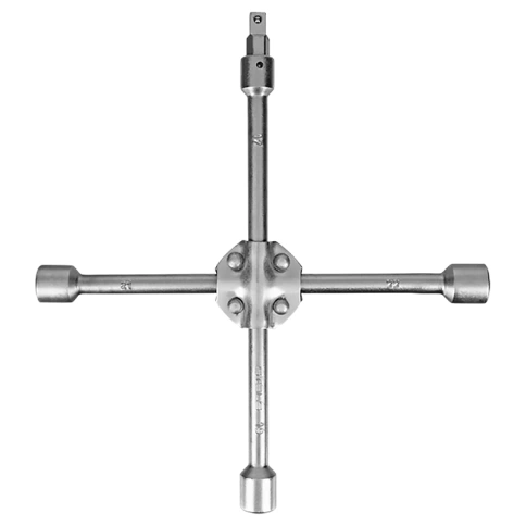 Ключ-крест баллонный 17х19х21х22х1/2 мм усиленный,с переходником на 1/2 Stels фото 2