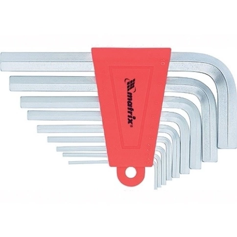 Набор ключей имбусовых HEX 1,5-10 мм CrV 9шт. короткие, сатин Matrix фото 1