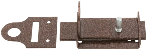 Засов накладной с проушинами медь фото 4