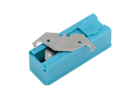 Лезвия 19 мм трапециевидные крючкообразные, SK5, пластиковый пенал, 12шт. Gross фото 2