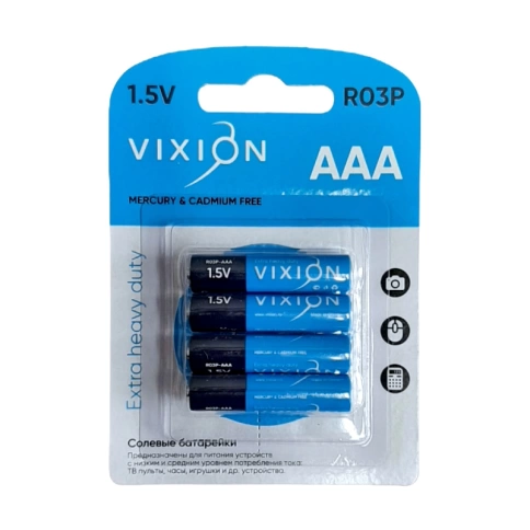 Батарейка солевая R03P-AAA 4 шт VIXION фото 1