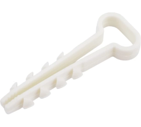 Дюбель-хомут для крепления кабеля прямоугольного 8х5 белый фото 1