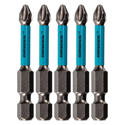 Биты торсионные PH2х50 мм для ударн.шуроповертов 5 шт Gross фото 1