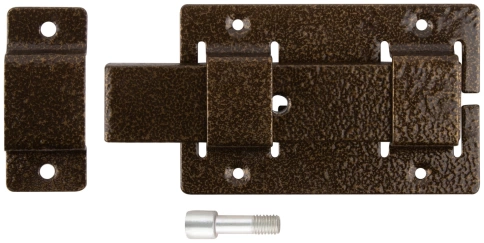 Задвижка накладная усиленная для дверей прямоугольный ригель бронза фото 1