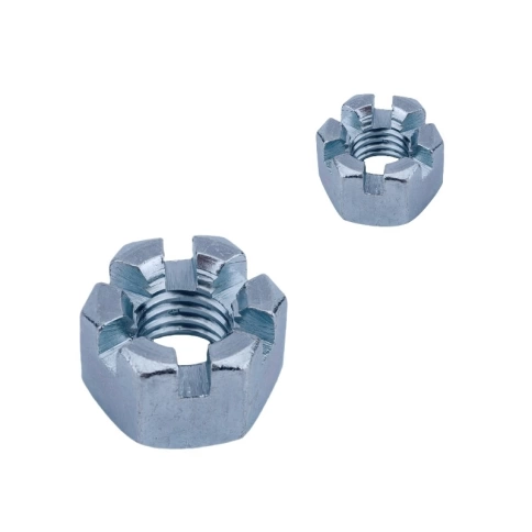 Гайка корончатая (прорезная) М18 DIN 935 оцинкованная, 50 шт. фото 2