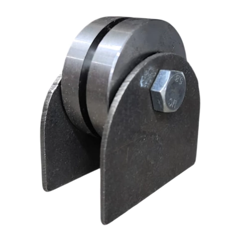 Ролик d65 мм Р3602 на пластинах под полосу шириной 30 мм, металл фото 1