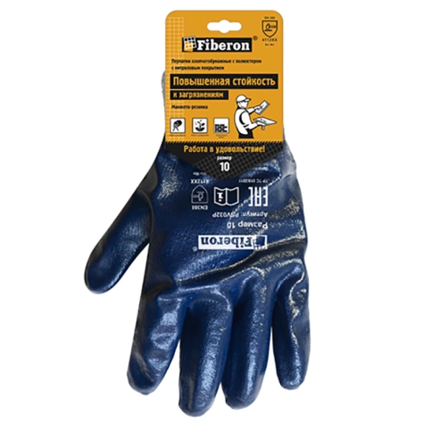 Перчатки Стойкость к загрязнениям Монолит хлопок полиэстер, нитрил. покрыт.10(ХL), PSV032P, Fiberon фото 2