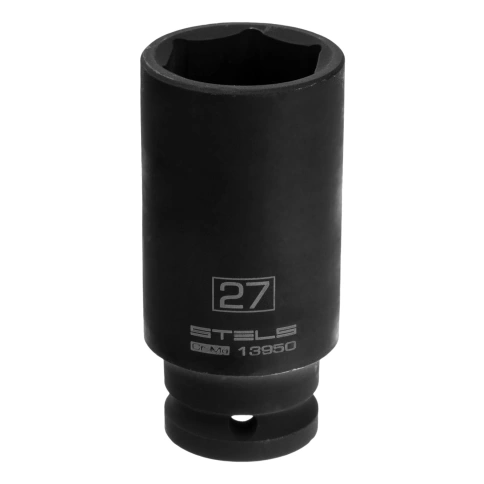 Головка ударная удлиненная 6-гранная 27 мм CrMo 1/2 Stels фото 1
