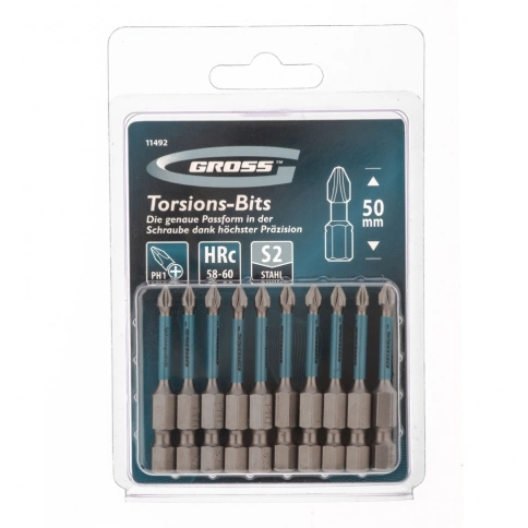 Биты торсионные PH1х50 мм, для ударн.шуроповертов Gross фото 3