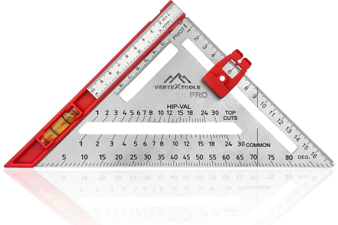 Угольник многофункц. 6в1 толщ.2мм INOX+ABS+магнит PROFI VERTEXTOOLS фото 1