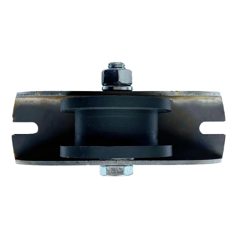 Ролик d70 мм ЧР2706 на большой платформе под трубу 20*20, черный капролон фото 2