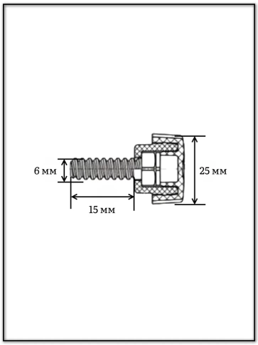 Ручка фиксатор барашек d 25 с болтом М6х15 фото 2