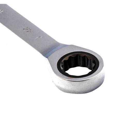 Ключ комбинированный трещоточный зеркальный хром 22 мм CrV Matrix фото 3