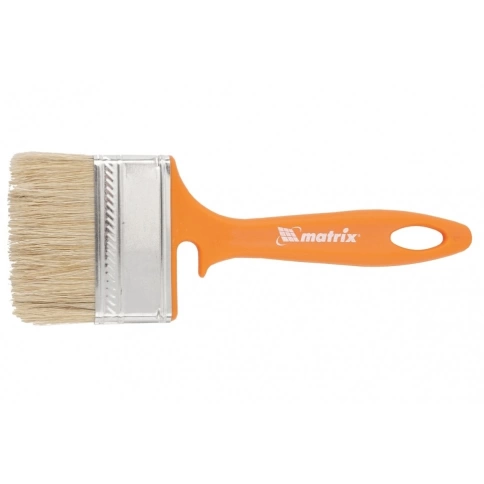 Кисть флейцевая для фас.работ натуральная щетина 70х12 мм пластик.рук. Мatrix фото 1