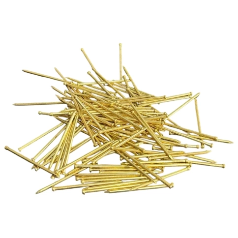 Гвозди 1,2х30 мм покрытие латунь упаковка 100гр фото 1