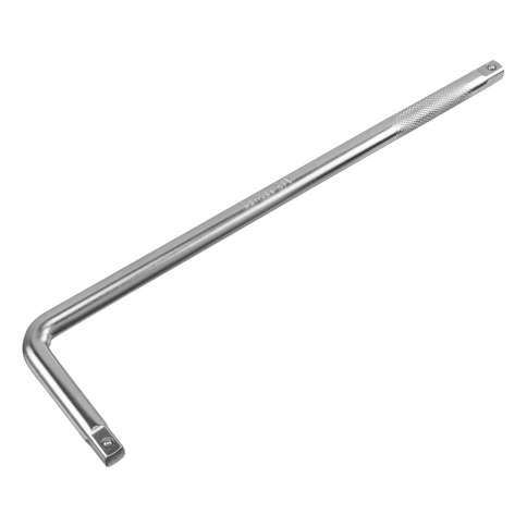 Вороток Г-образный 375х100 мм квадрат матовый хром 1/2 CrV Denzel фото 1