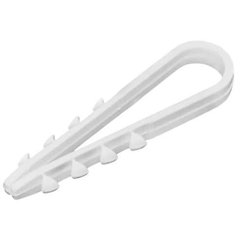 Дюбель-хомут для крепления кабеля 11х18 белый фото 1