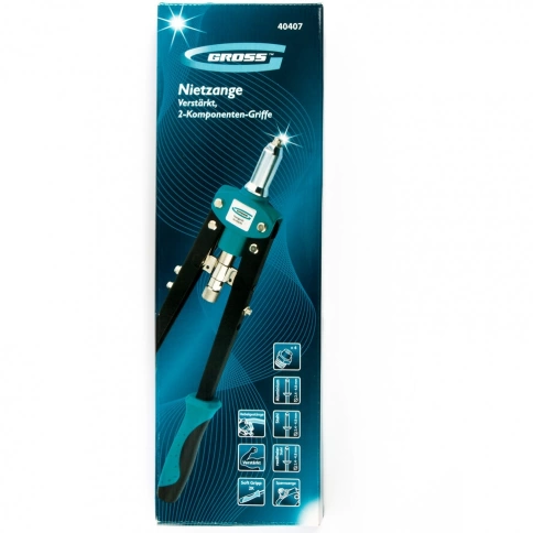 Заклепочник двуручный двухкомпонентные рукоятки 2,4-3,2-4.0-4.8 мм (420 мм) Gross фото 1