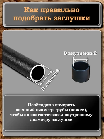 Заглушка для труб наружная круглая d 28 мм черная, 10 шт фото 4